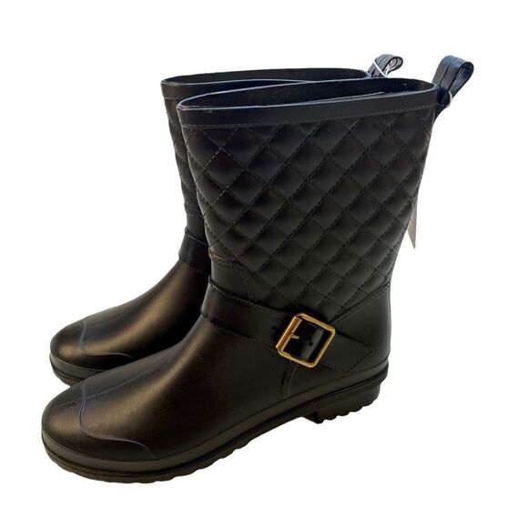 Capellini New York Ladies Black Rain Boots in Size 8 - Picture 1 of 6
